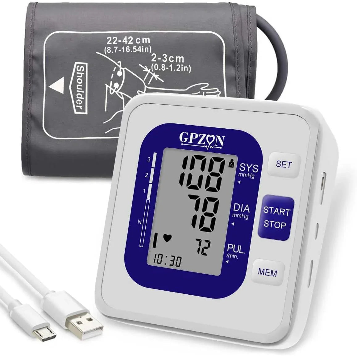 GPZON Large Cuff Digital Blood Pressure Monitor – Accurate Home Reading - Gomix Brands Outlet