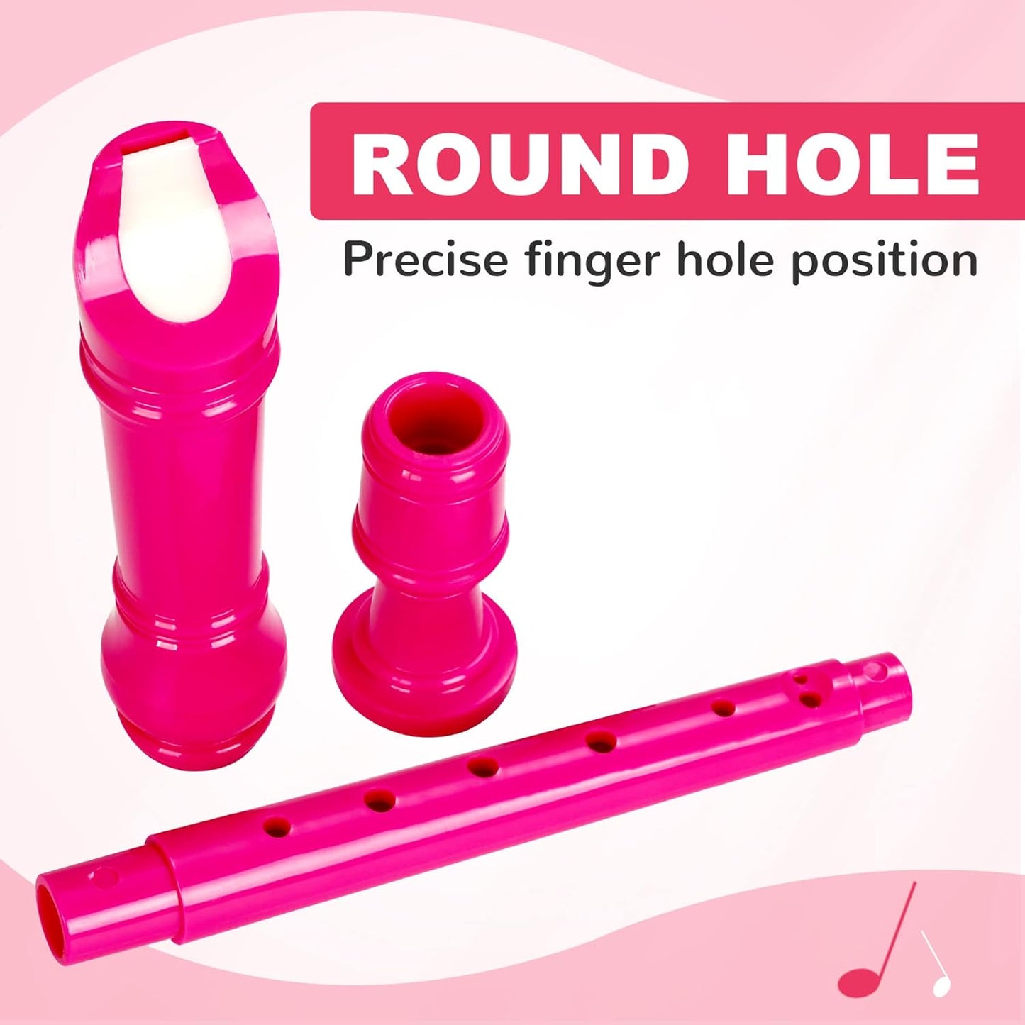 CONJURER Pink Soprano Recorder 8-Hole German Fingering for Children