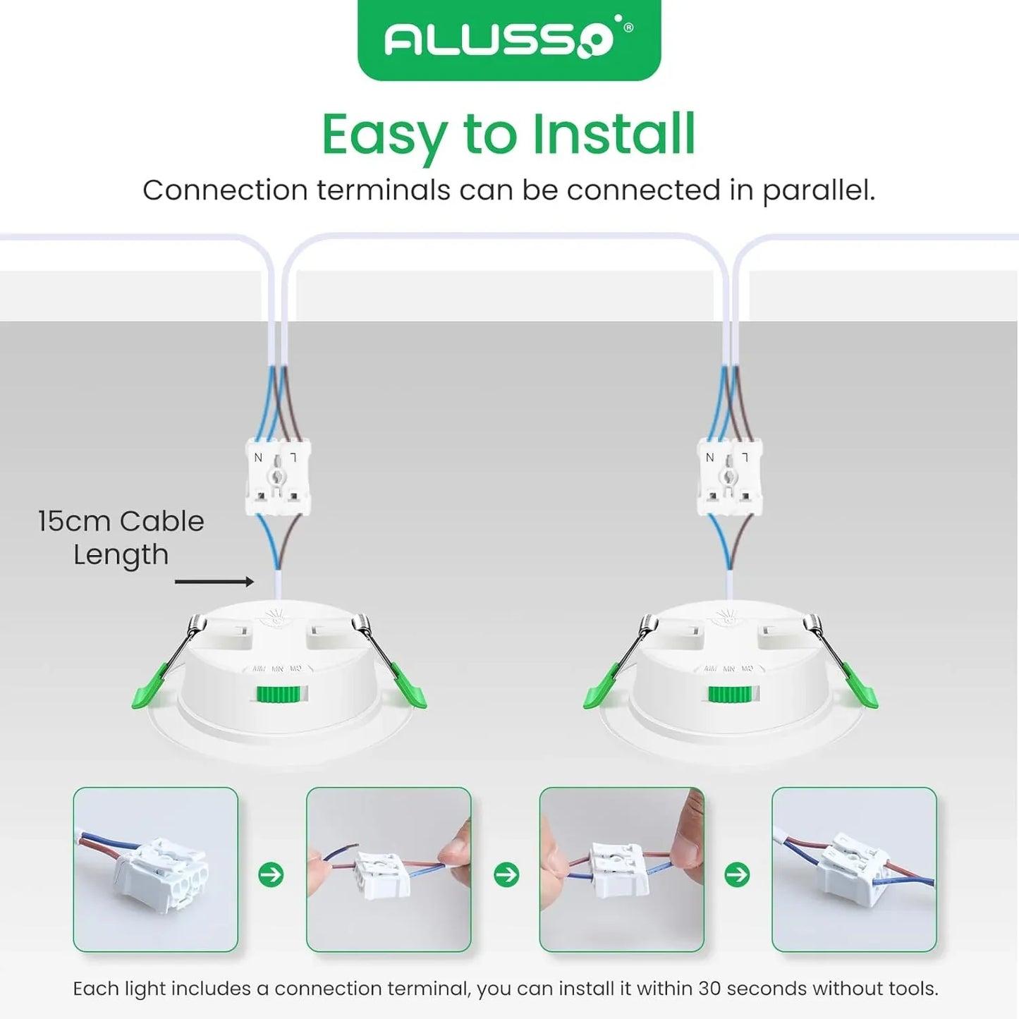 ALUSSO 6-Pack Flat 4W Dimmable IP44 Waterproof LED Ceiling Spotlights, Tri-Color - Gomix Brands Outlet