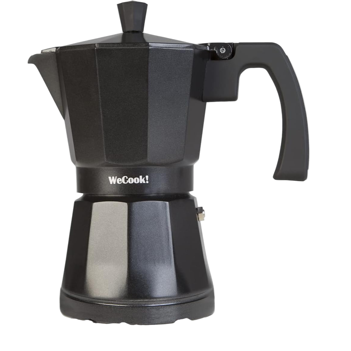 WECOOK! 6‑Cup Induction‑Ready Black Aluminum Moka Coffee Maker