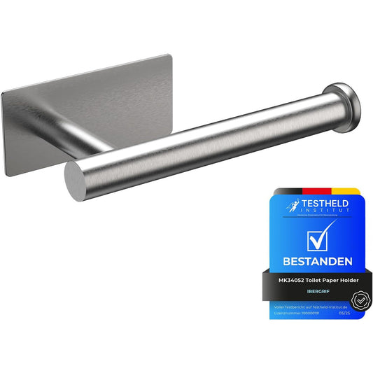 Ibergrif Self-Adhesive Stainless Steel Toilet Paper Holder Grey
