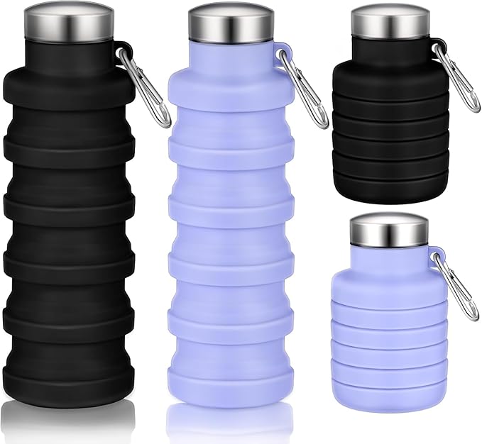 YelaJoy 17oz Collapsible Silicone Water Bottle with Leakproof Buckle