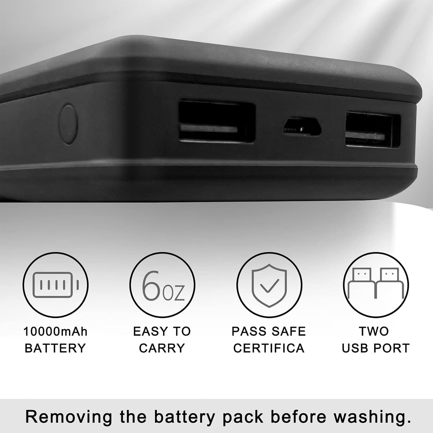 Loowoko Men's Heated Vest with 10000mAh Battery, 3 Heat Settings