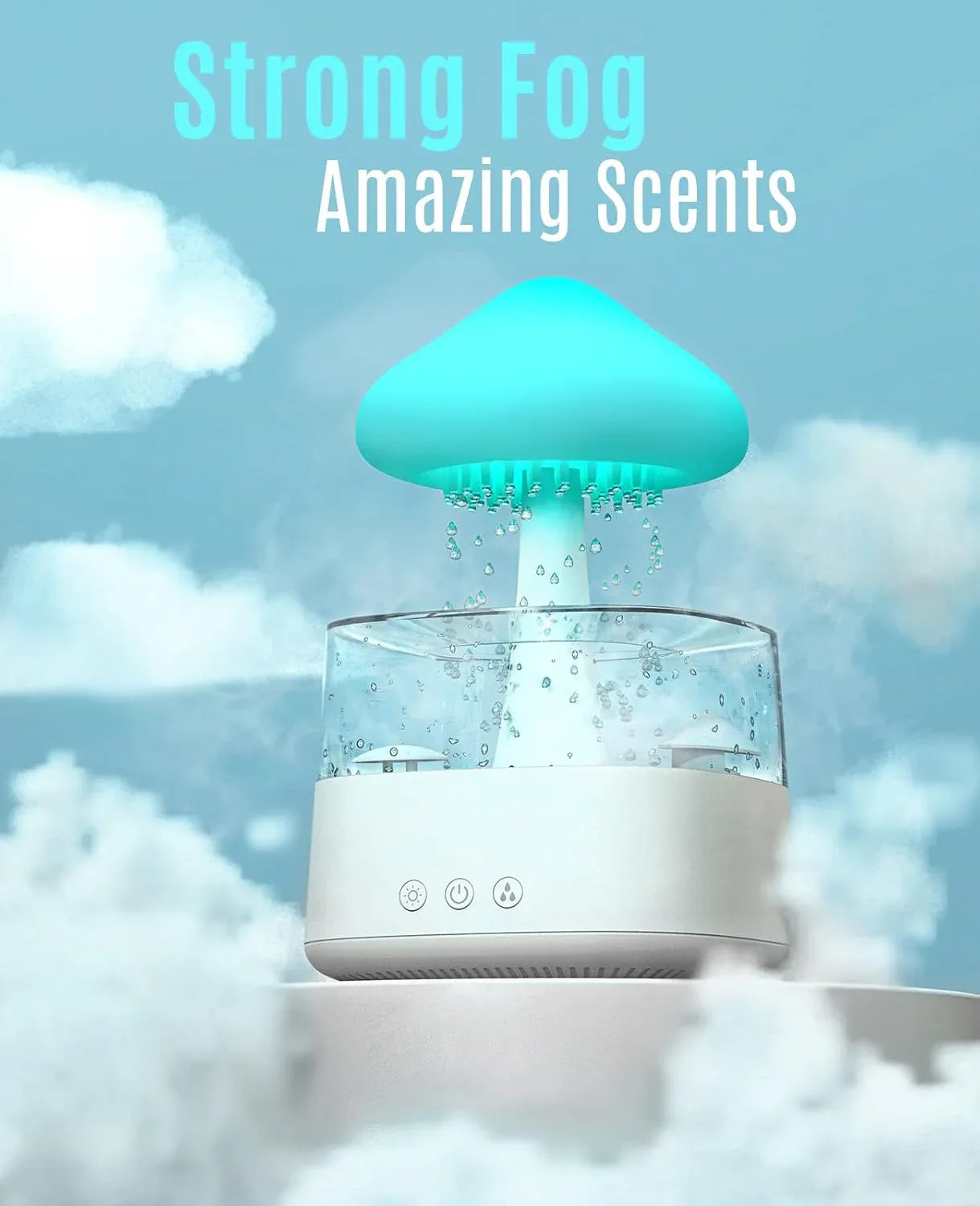 Romanda Rain Cloud Mushroom Humidifier with Soothing Rain Sound - Gomix Brands Outlet