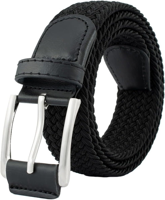 BOZEVON Unisex Elastic Braided Belt – Stretchable Adjustable Fabric Belt