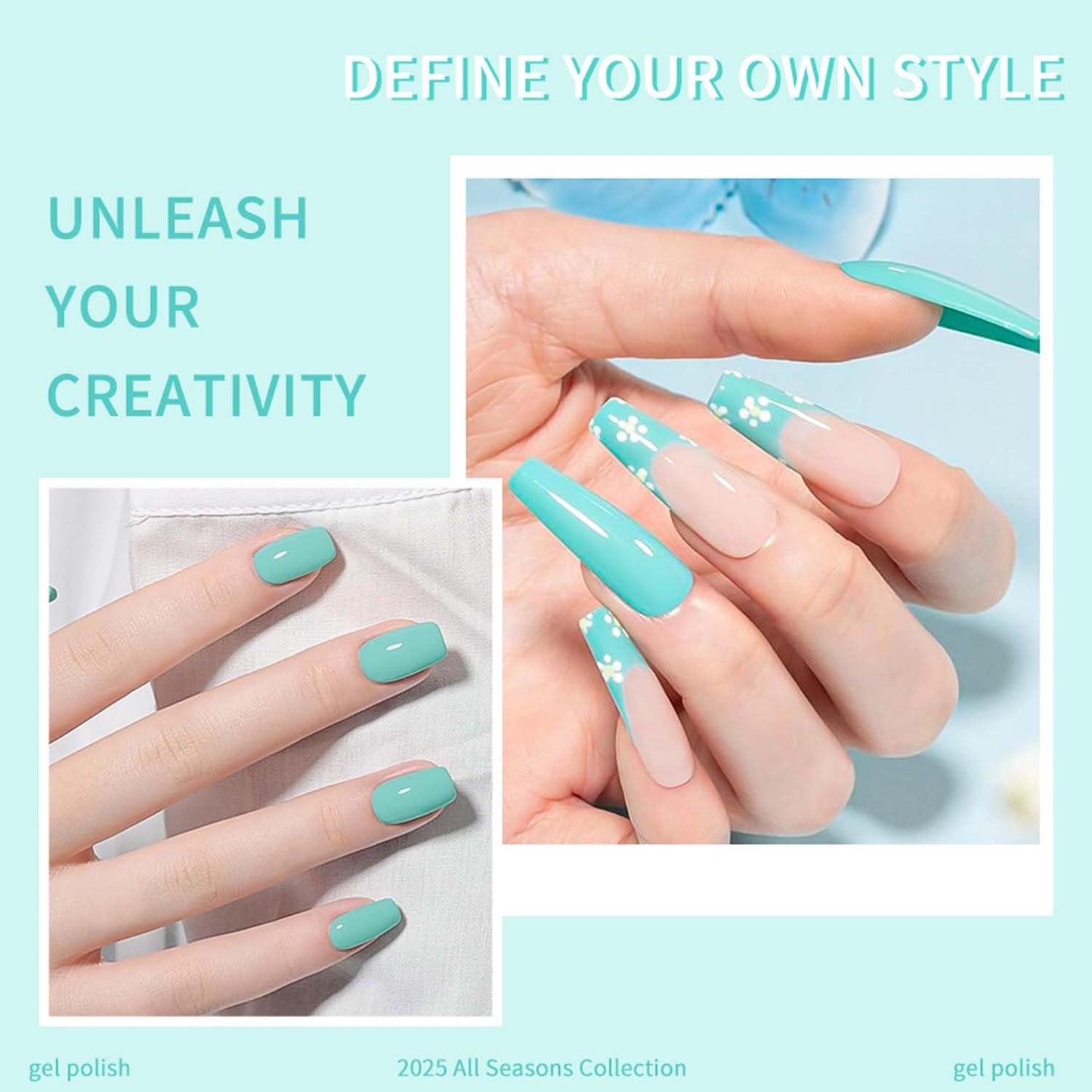 JR 9-Piece 15ml Summer Gel Nail Polish Kit: UV LED Soak-Off.