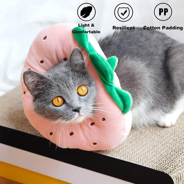 Adjustable Soft Cotton Cat Recovery Collar – Comfortable Donut Cone