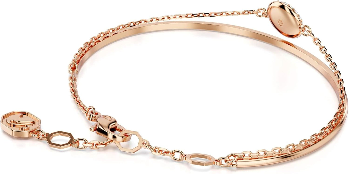 Swarovski Meteora Rose Gold Bangle Bracelet with Crystal Detailing