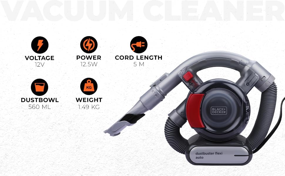 Black+Decker Dustbuster Flexi PD1200AV 12V Car & Hand Vacuum