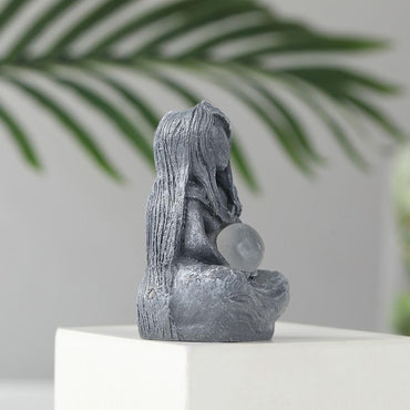 Industrial Piston Skull Resin Sculpture with Rotating Gears