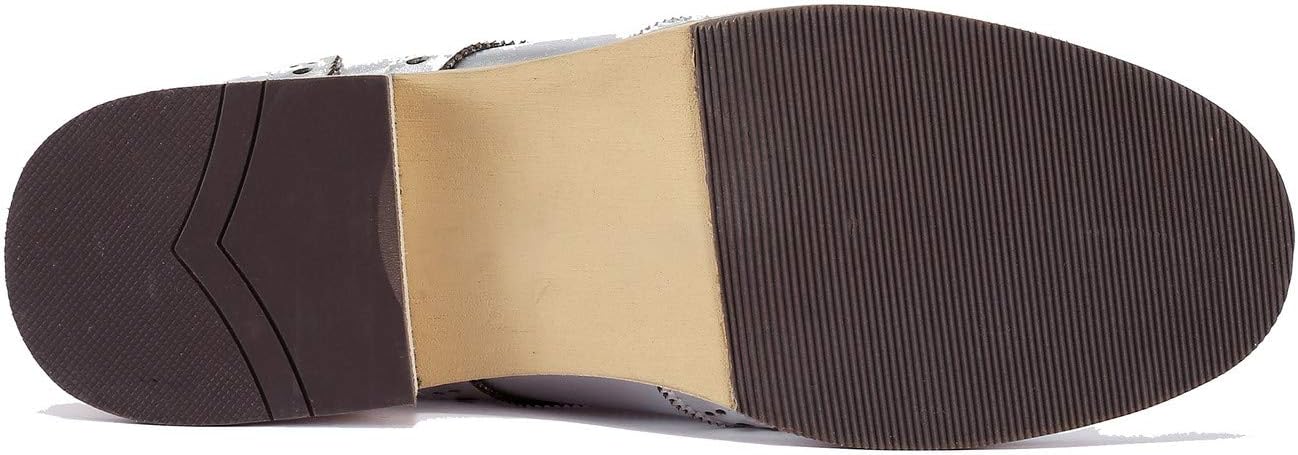 U-lite Women's Perforated Lace-Up Wingtip Leather Flat Oxford Shoes