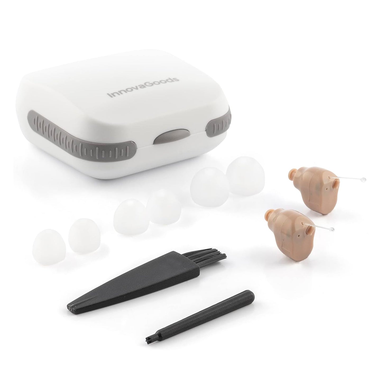 InnovaGoods Hearzy In‑Ear Sound Amplifier with 3 Modes, Mic, and 35‑Hour Battery