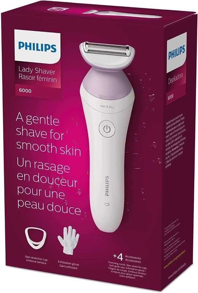 Philips Beauty Lady Shaver Series 6000 Cordless with 4 Accessories