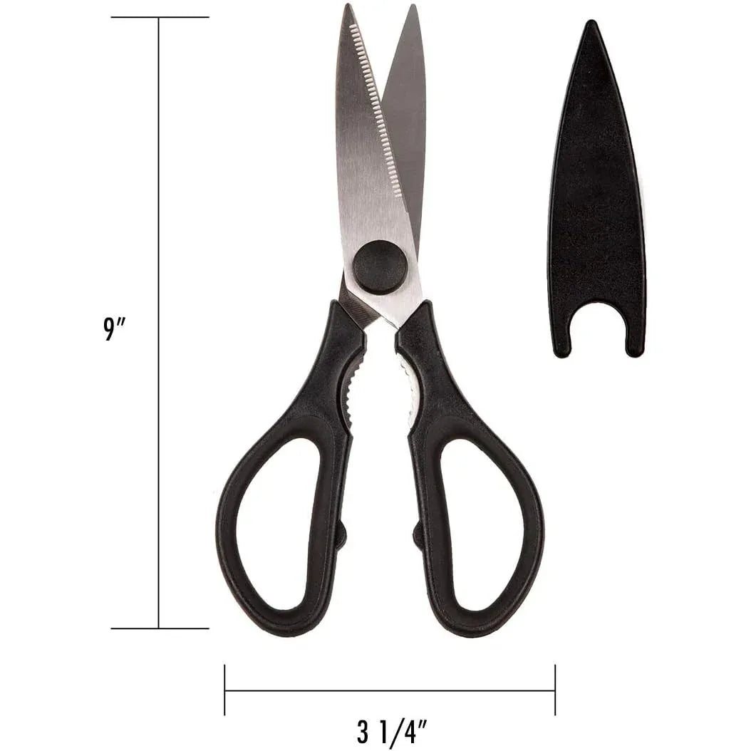 Rae Dunn Everyday Kitchen Scissors - Black Stainless Steel Shears - Gomix Brands Outlet