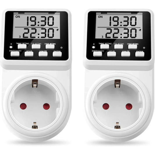 NOVKIT Digital Interval Timer Socket: Infinite Cycle, 3 Daily Programs, Countdown - Gomix Brands Outlet