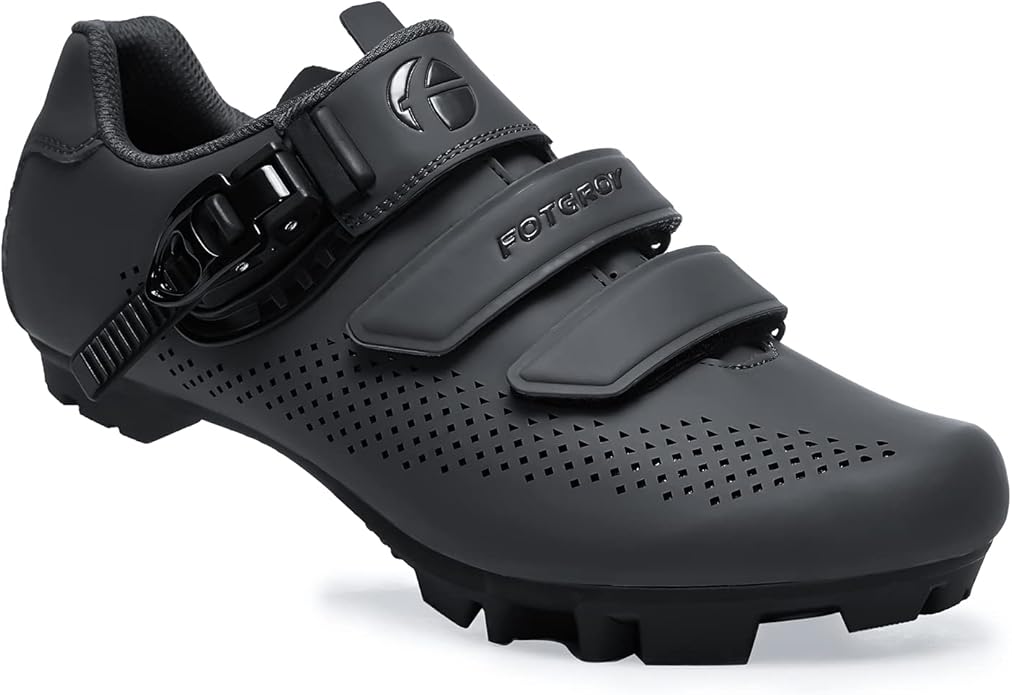 FOTGOAT MTB Cycling Shoes with SPD 2 Cleats, Black EU40
