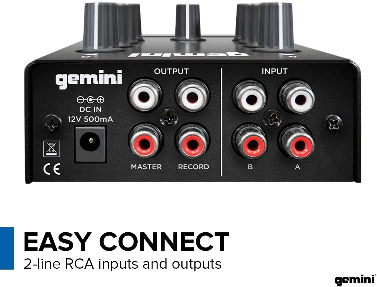 Gemini MM1 Portable 2‑Channel DJ Mixer with Pro Crossfader