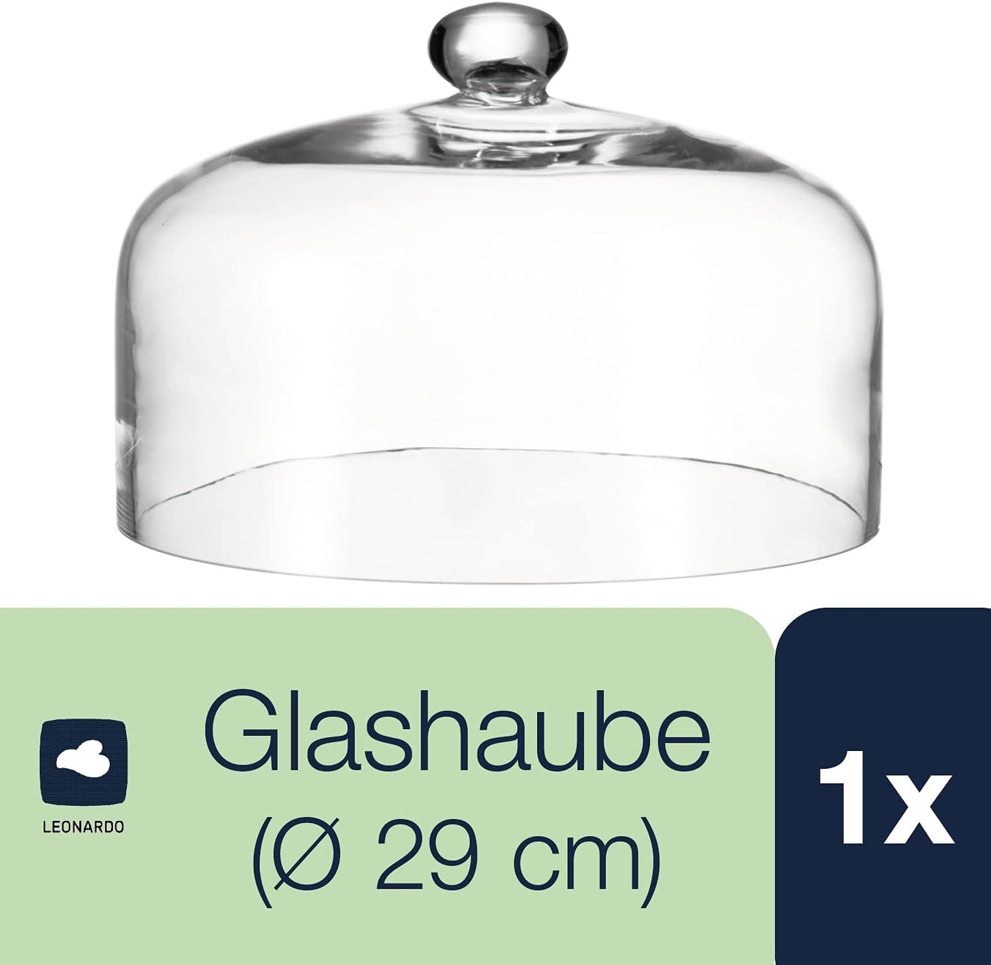 Leonardo Home Clear Glass Bell with Button 29x22 cm Cupola