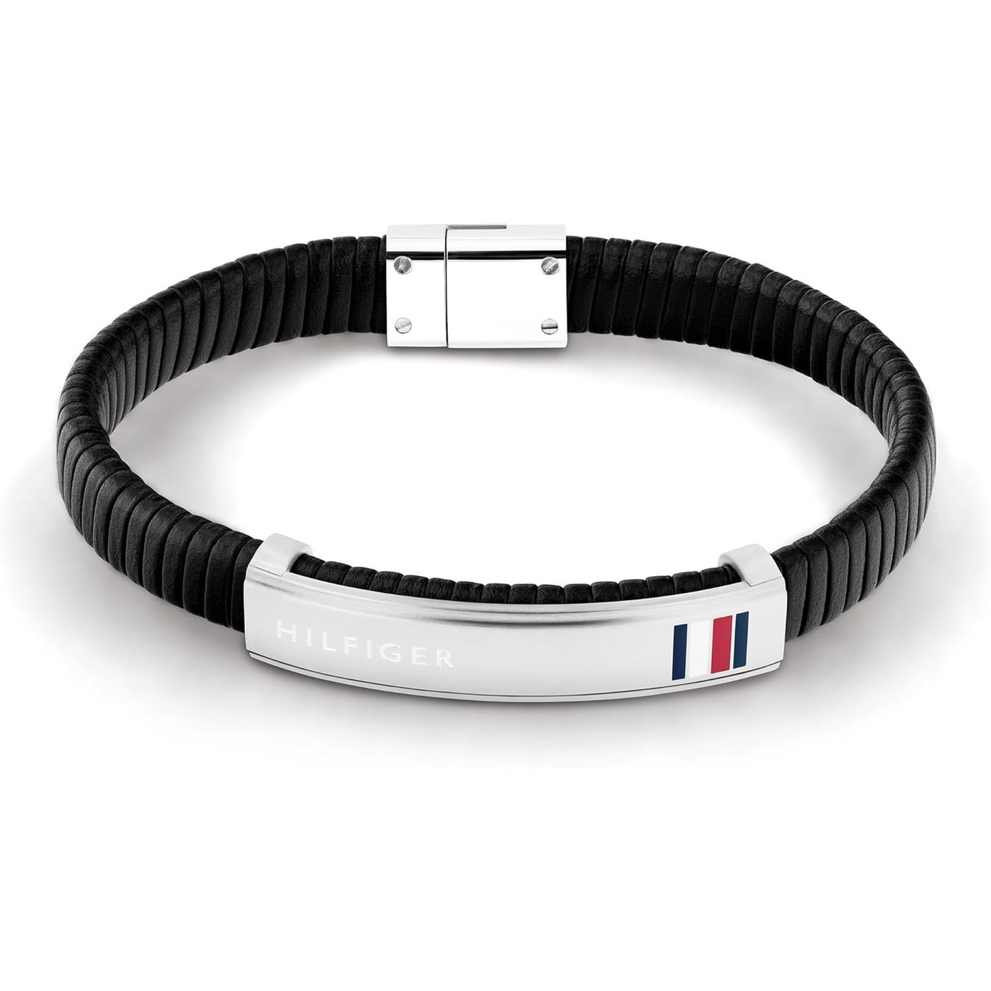 Tommy Hilfiger Men's Braided Leather Bracelet with Stainless Steel Accent