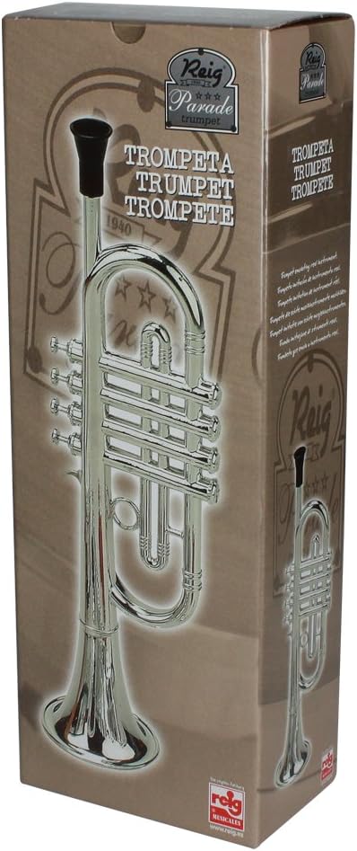 Reig Deluxe Silver Trumpet - Authentic Sound, Kids Musical Instrument