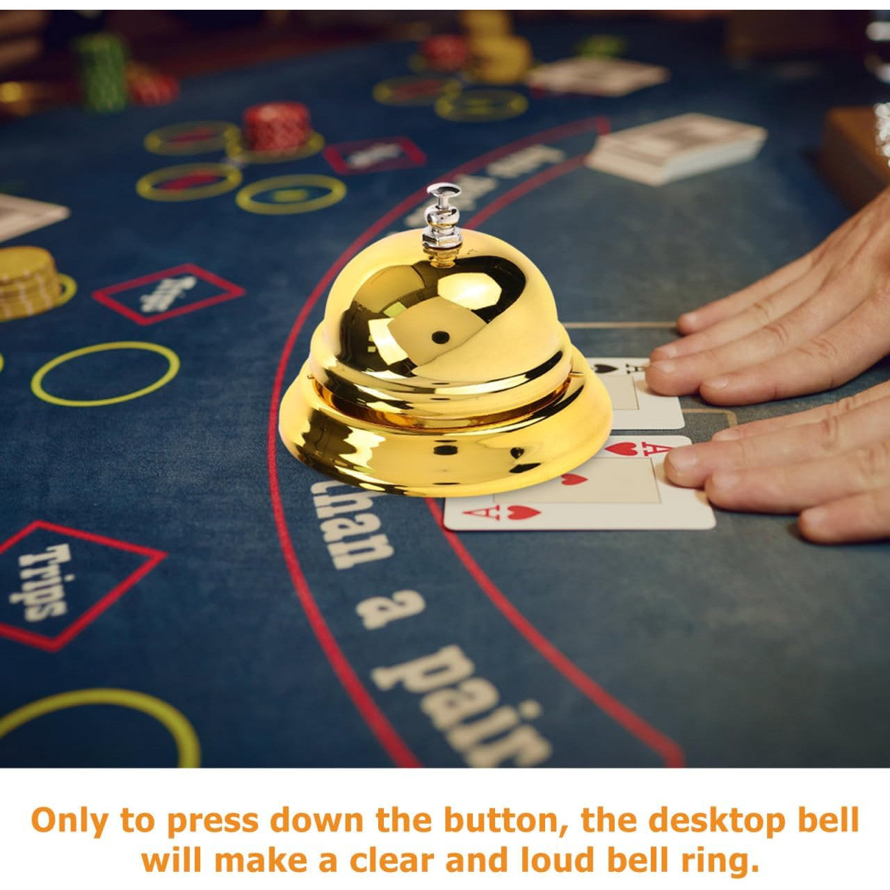 NUOBESTY Golden Desk Service Bell 8.5cm Iron Call Bell