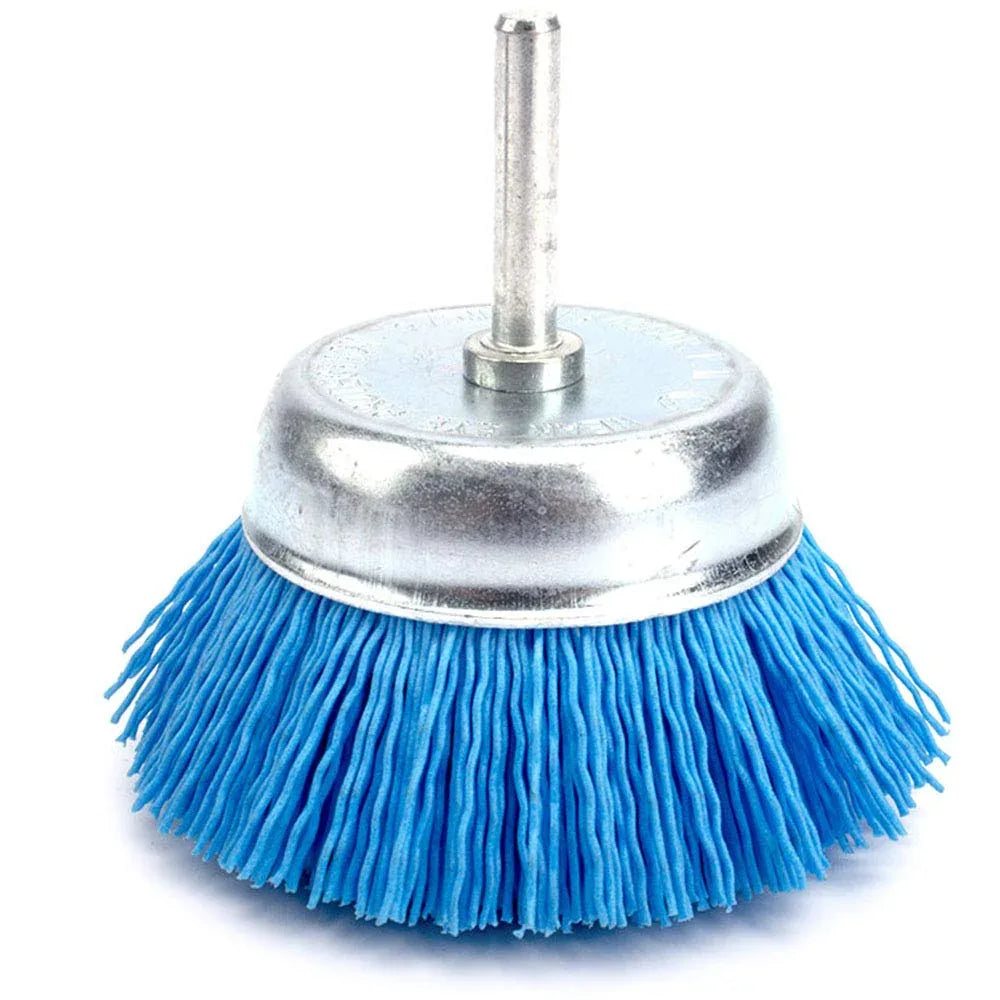 Osborn 3-Inch (75mm) Nylon Abrasive Cup Brush 1/4" Blue Grit 240 - Gomix Brands Outlet