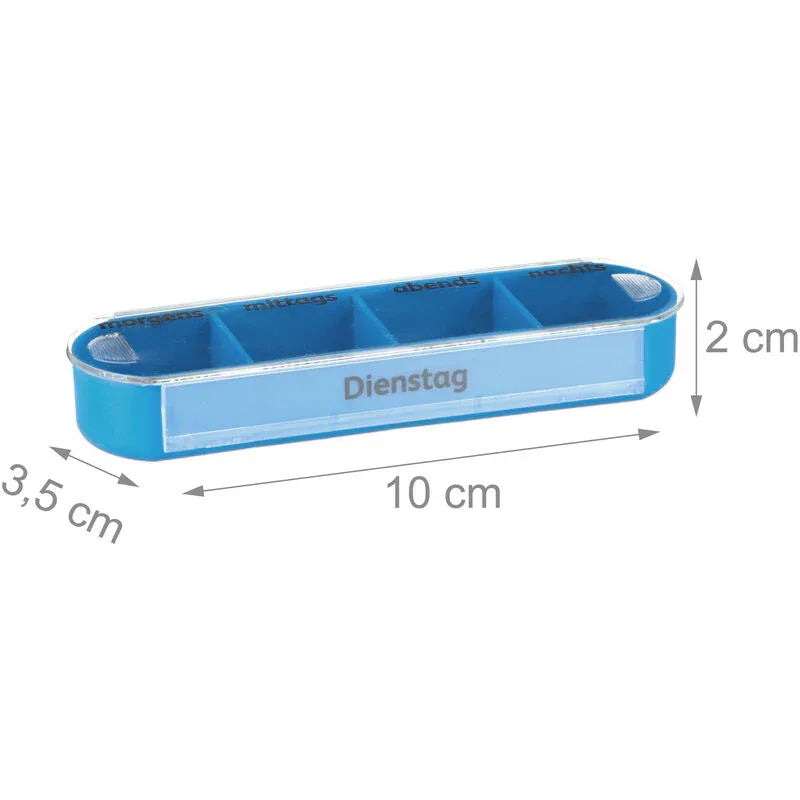 Relaxdays Weekly 7-Day Pill Organizer Box with 4 Daily Compartments - Gomix Brands Outlet