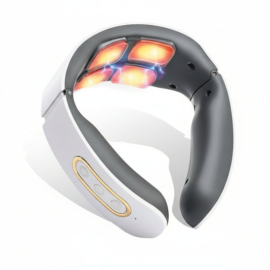 Four-Head Neck Massager with Heat Vibration Pulse Adjustable Intensity - Gomix Brands Outlet