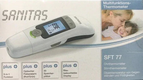 Sanitas SFT 77 6-in-1 Multi-Function Digital Ear & Forehead Fever Thermometer - Gomix Brands Outlet