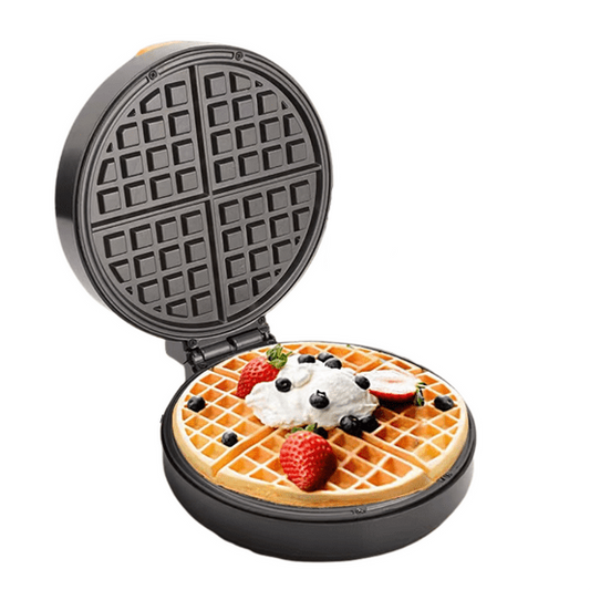 Oarana LV-551 Compact Round Electric Waffle Maker, Non‑Stick Plates