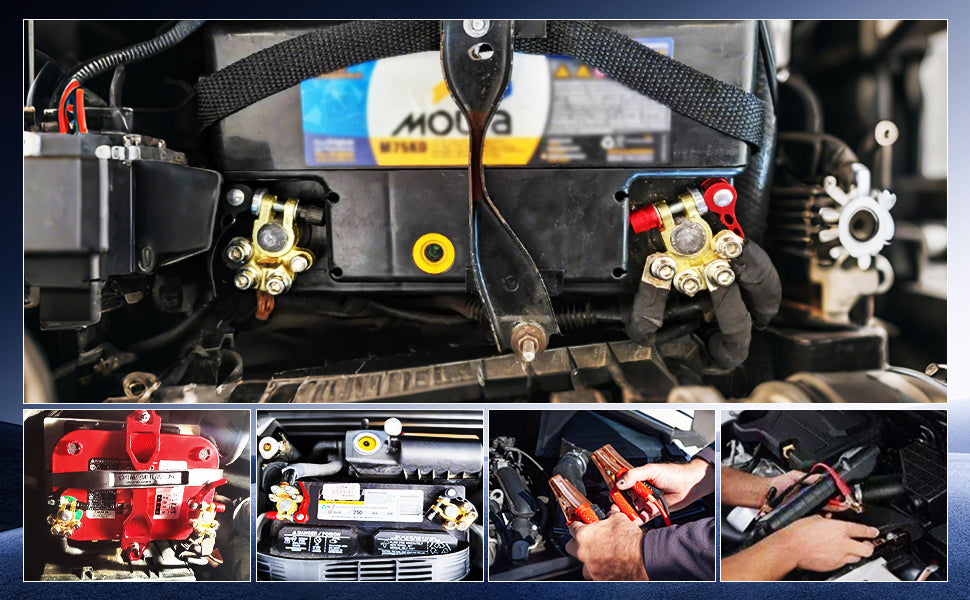 SINGARO 4-Way Quick Release Car Battery Terminal Connectors SAE/JIS A Type Gold-A