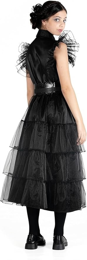 CIAO Wednesday Addams Nevermore Dress Costume for Girls, Size Small