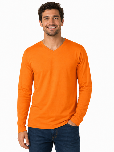 KARIBAN V-neck long-sleeved T-shirt