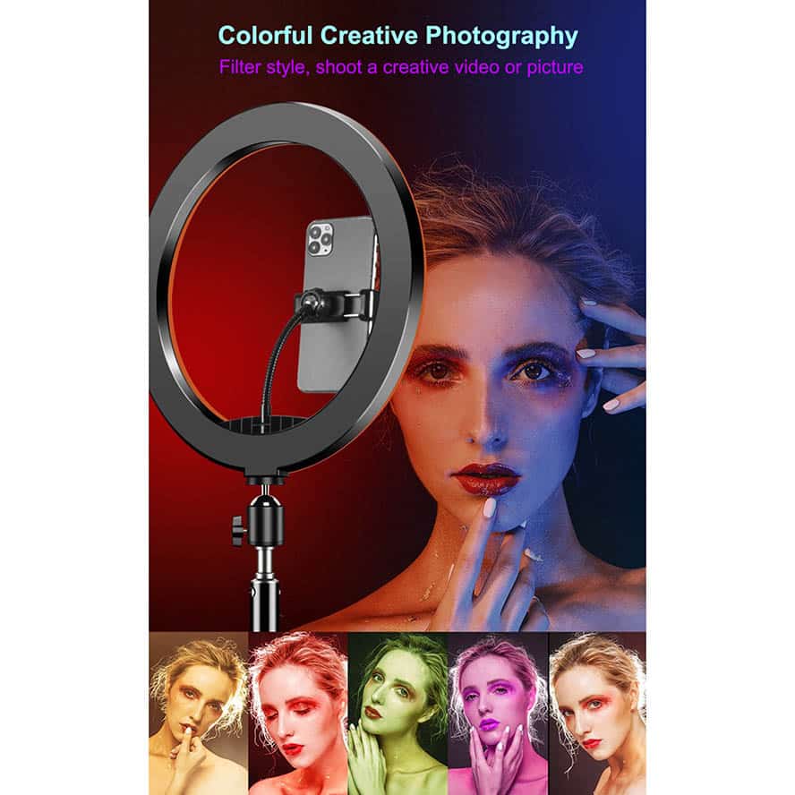 RGB LED Ring Light MJ33 Dimmable 33cm USB Fill Light