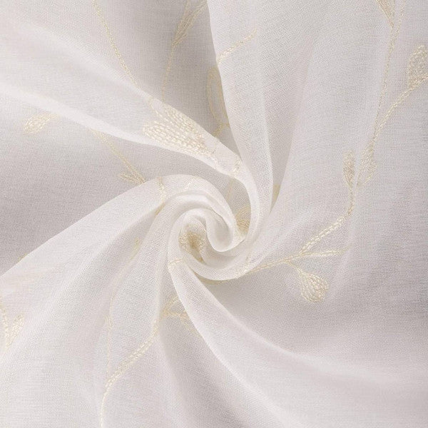 WOLTU Linen-Style Semi-Transparent Living Curtain Set 140x225cm