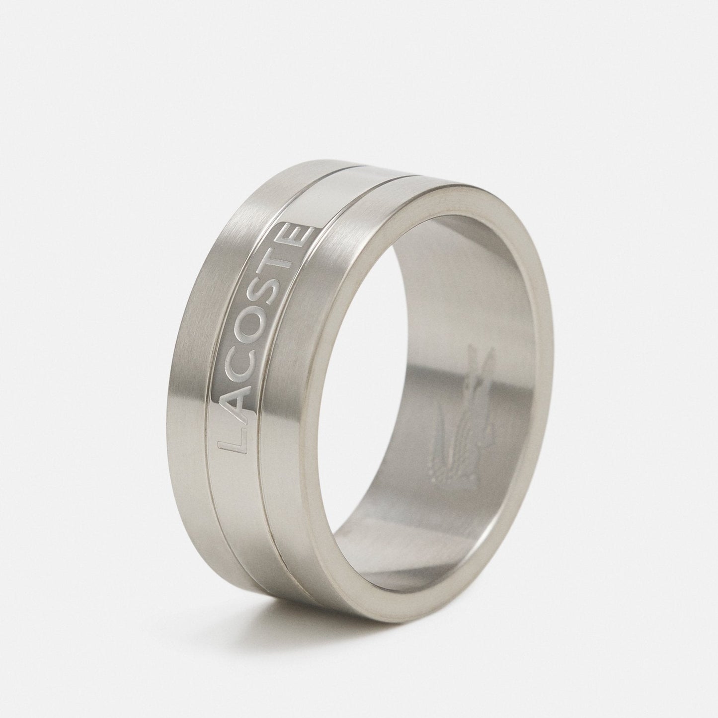 Sleek Lacoste Men's Stainless Steel Band Ring B.Zero1 Style