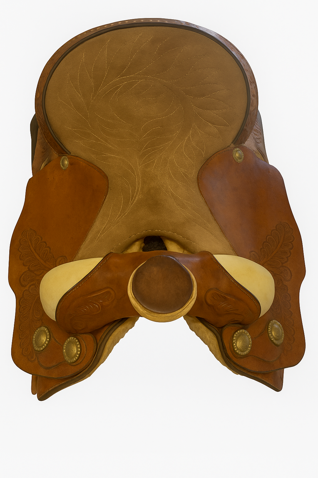 Ralide Vintage Western Leather Sheep Fleece Adult Horse Saddle