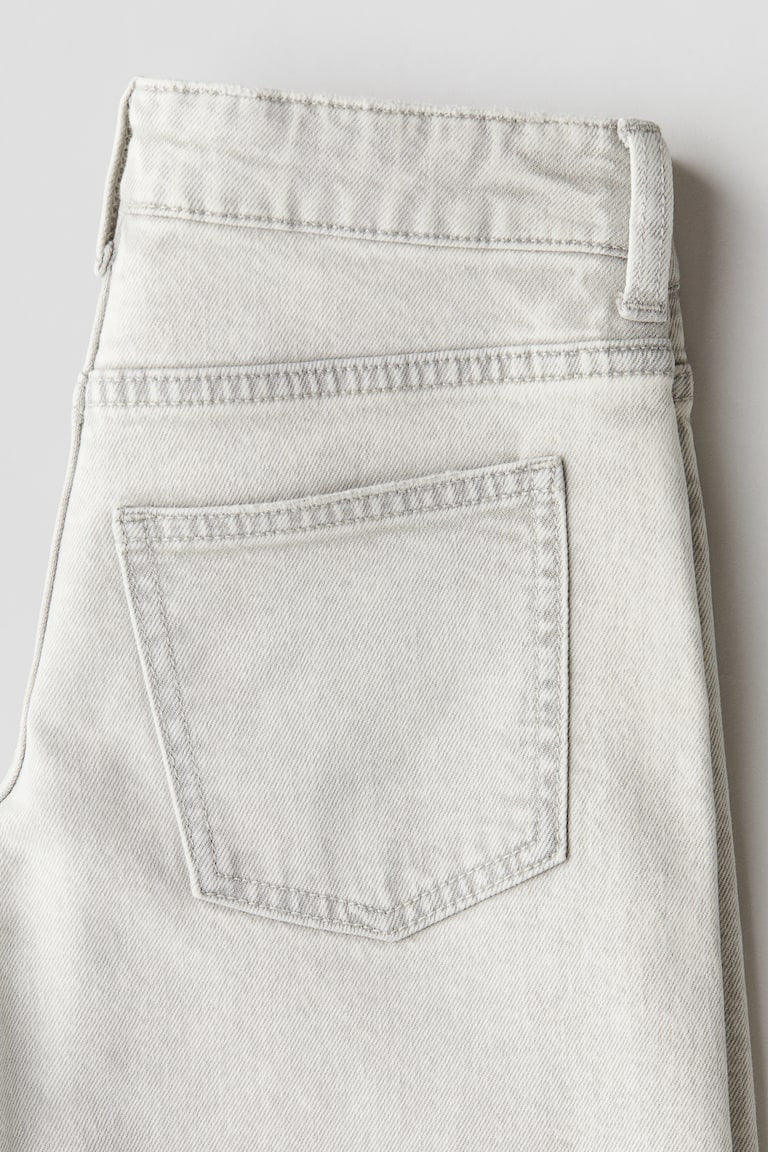 Kids Light Grey Wide Leg Low Waist Jeans with Stretch