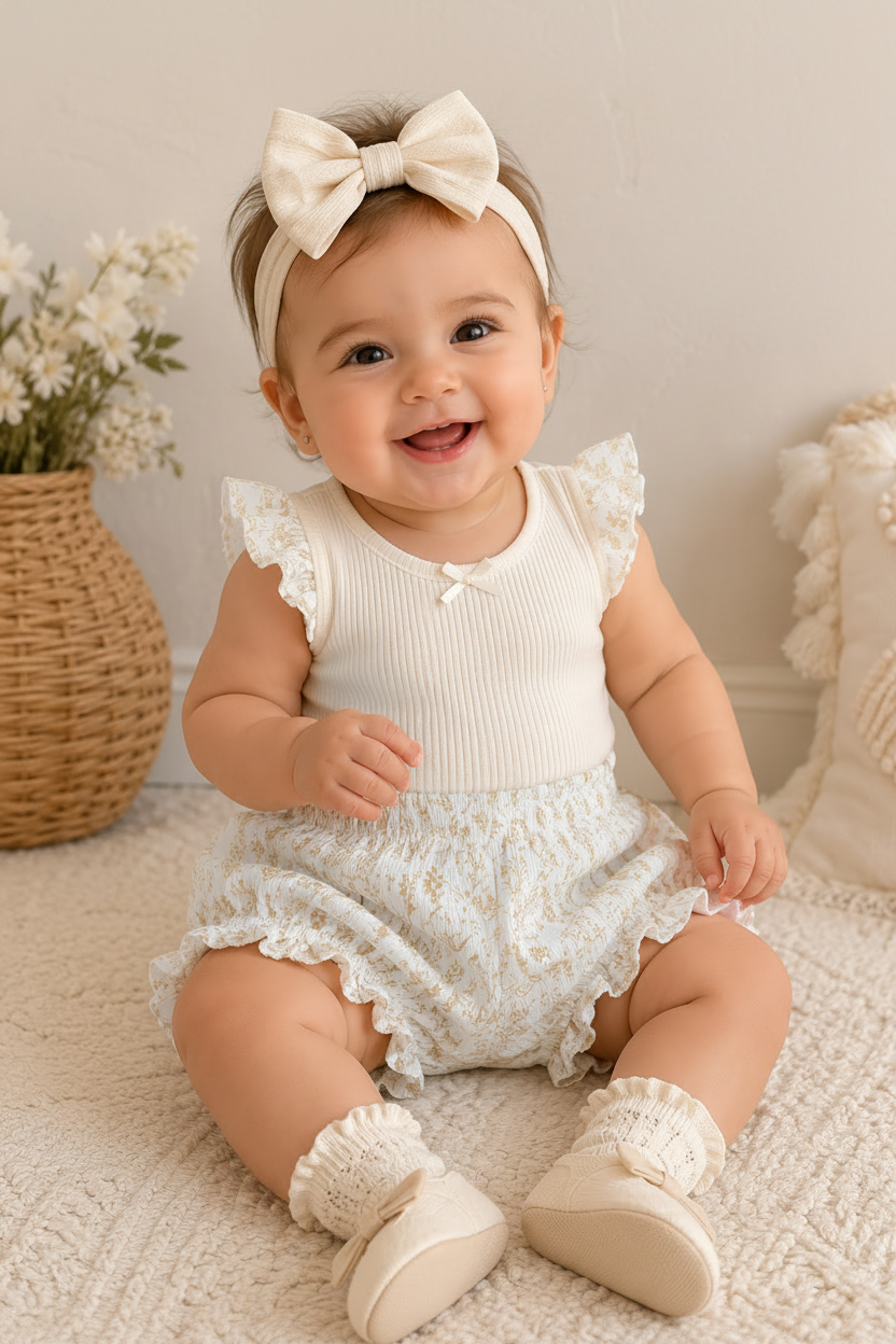 lupilu Baby Pure Collection Floral Bloomer Shorts – Organic Cotton