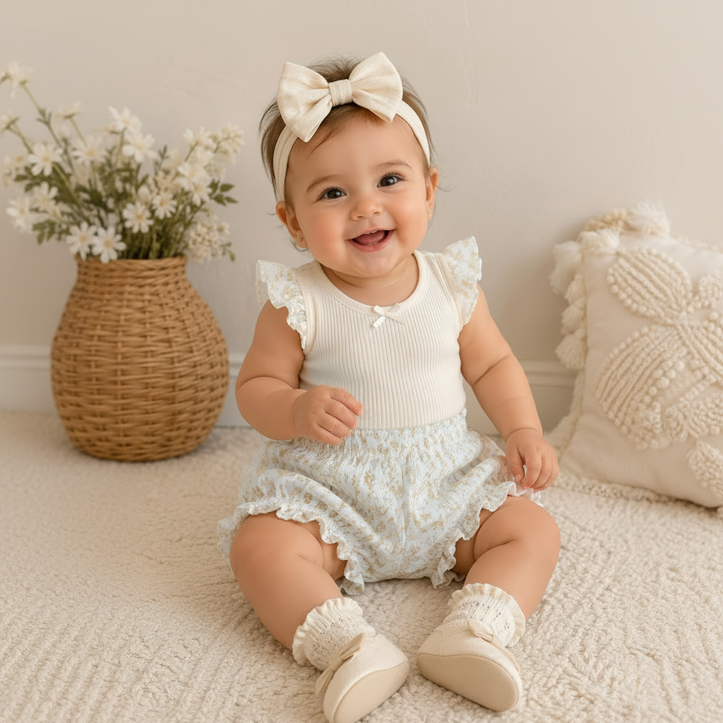 lupilu Baby Pure Collection Floral Bloomer Shorts – Organic Cotton