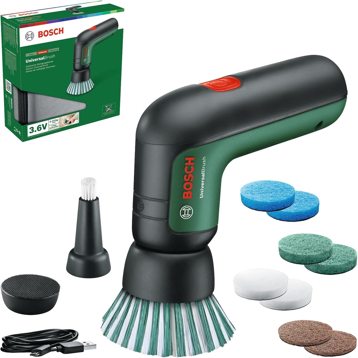 Bosch UniversalBrush Cordless Electric Cleaning Brush with 4 Attachments