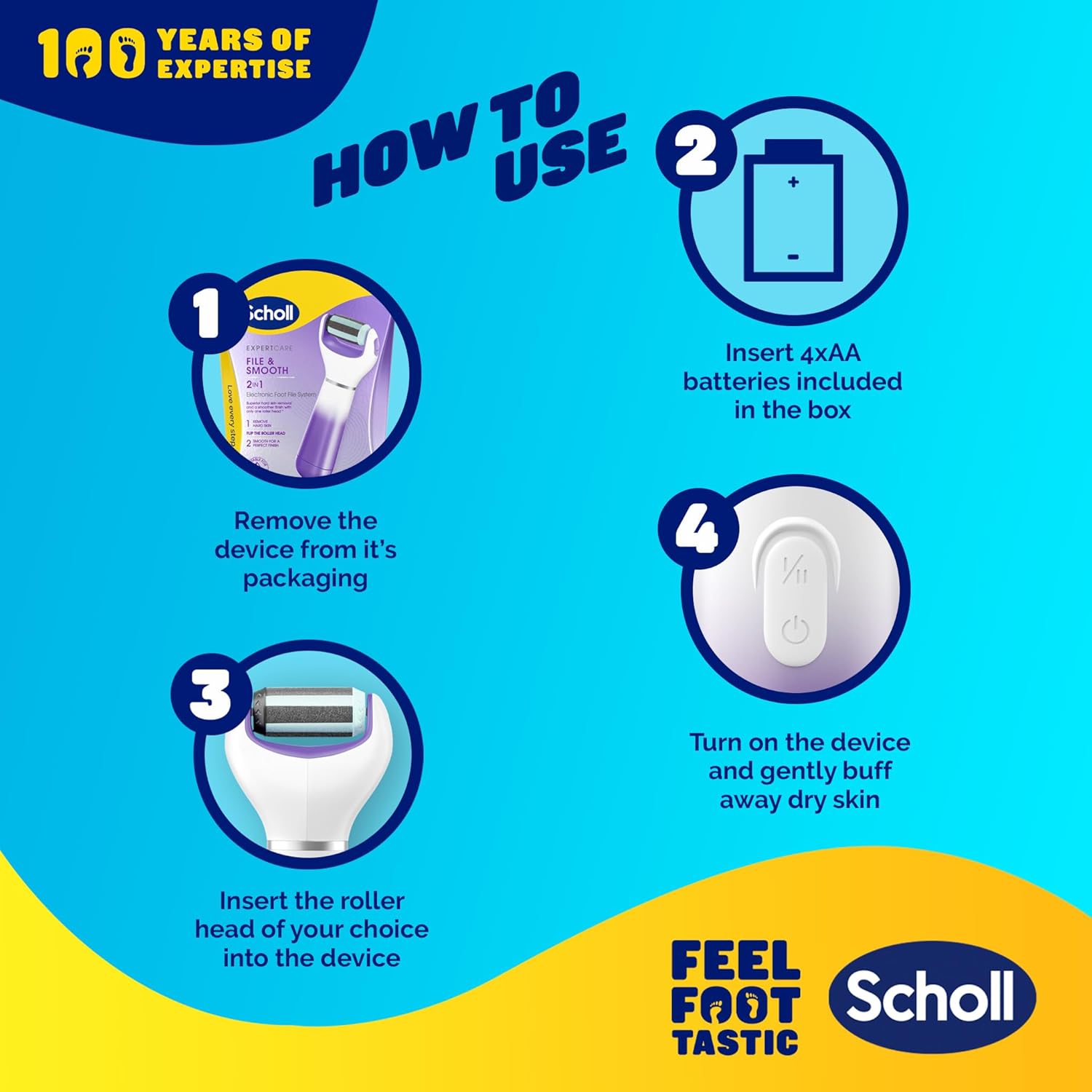 Scholl ExpertCare 2-in-1 Electric Foot File Dual Speed Remover