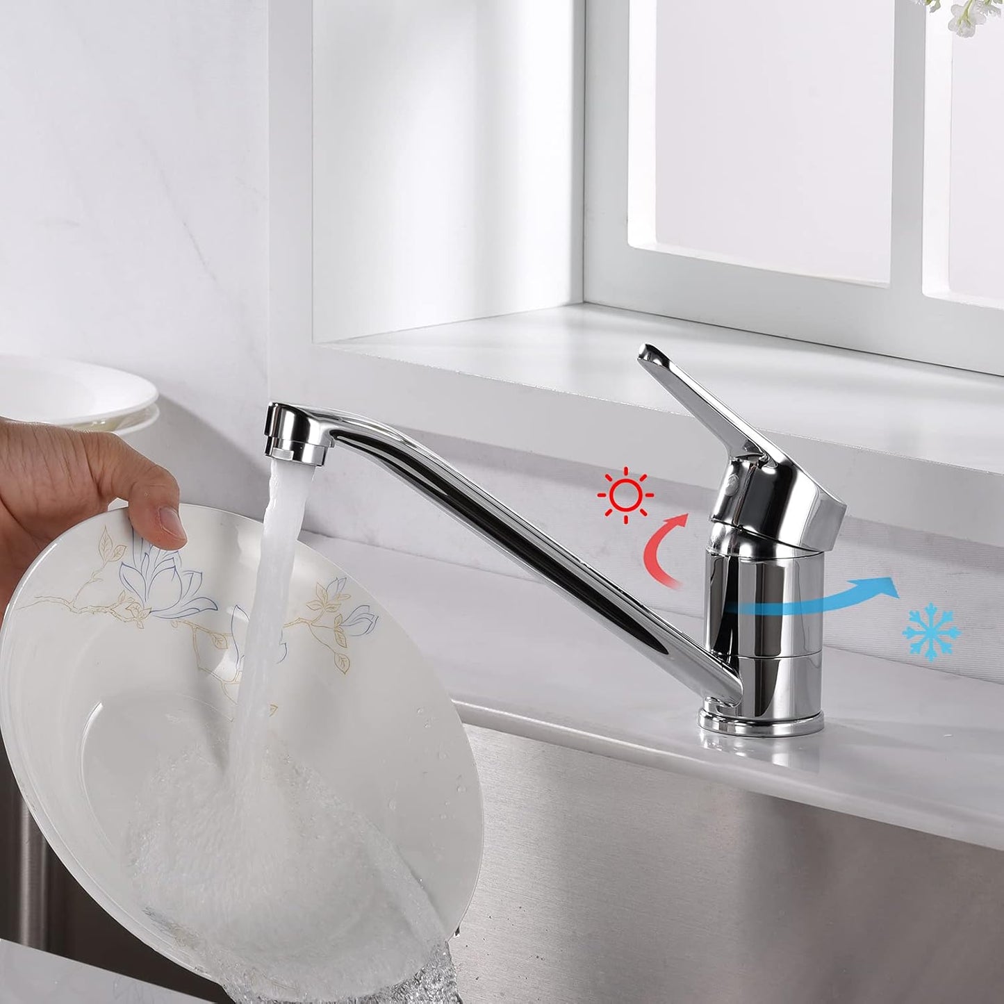 Ibergrif Roma Chrome Kitchen Faucet with Pull-Out Spray