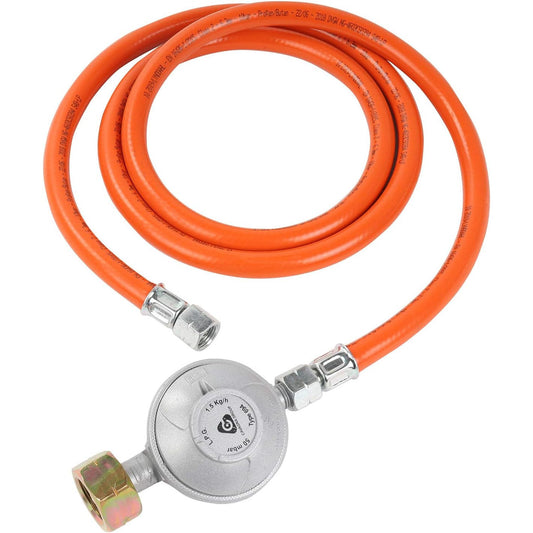 JIIANERY Bade Gas pressure regulator 50 mbar, 1.5 m hose, screw connections 1/4 inch left, G607