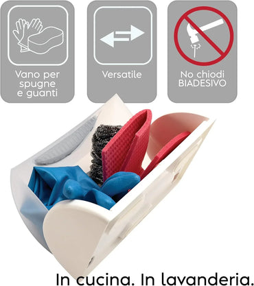 Snips Ordinello Wall-Mounted Sponge Organizer with Ventilated Door - Gomix Brands Outlet