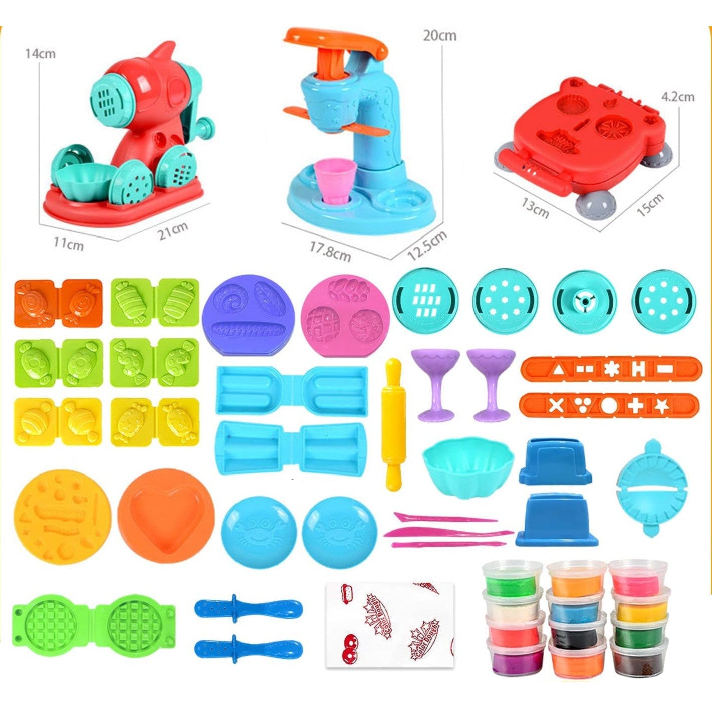 VBACALA 51-Piece Kids Clay Kitchen Playset with Ice Cream Tools