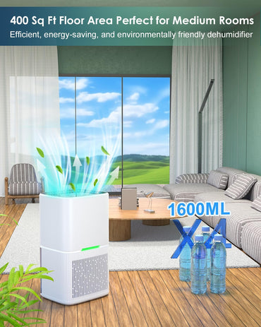 CAIKEZI D3 1600ml Dehumidifier with Auto Shut Off and Defrost White