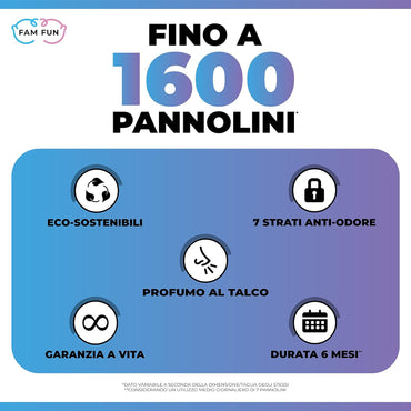 Fam Fun Extra‑Long Odor‑Blocking Diaper Disposal Bags 5‑Pack