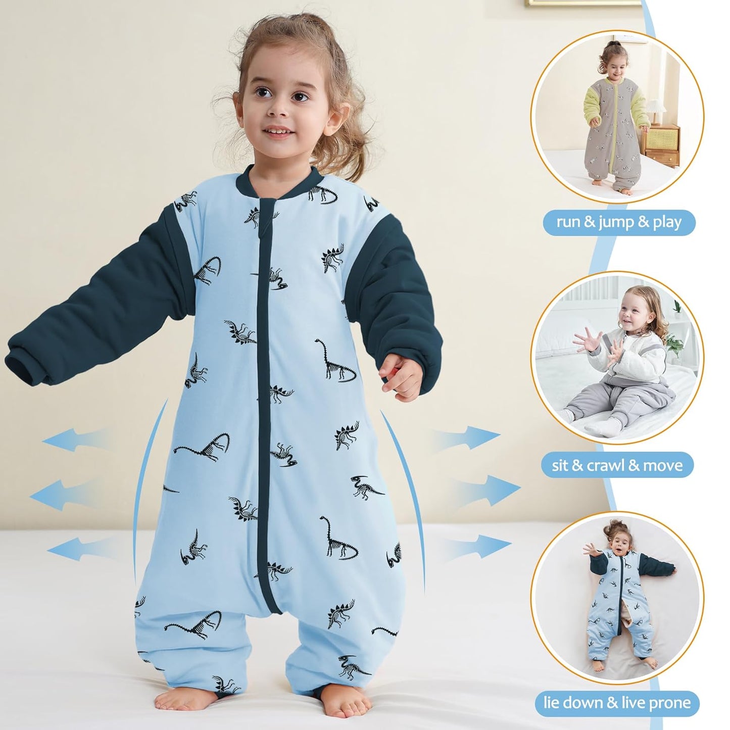 Portable Baby Sleep Blanket with Feet – 100% Cotton, Warm 2.5 Tog, 6‑18 Months