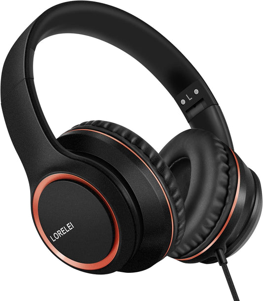 Lorelei X8 Wired Over-Ear Headphones with Mic, Tangle-Free Cable